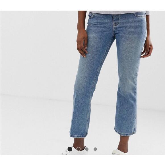 Asos Design Egerton Rigid Cropped Flare Under Belly Maternity Jeans womens 10 - Picture 8 of 16